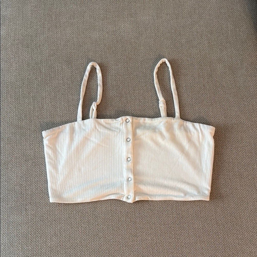 Privacy Please Cream Sleeveless Bustier Camisole
